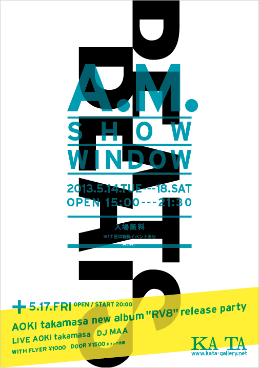 A.M. SHOW WINDOW + AOKI takamasa new album “RV8” release party